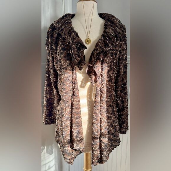 Beautiful! Conrad C Collection detailed & ruffled cardigan! - Picture 3 of 14